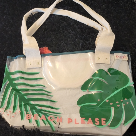 BENEFIT LARGE "BEACH PLEASE" TOTE - Picture 1 of 5